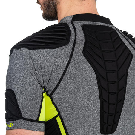 Футболка 900 для регбі, із захисними накладками - Сірий/Жовтий