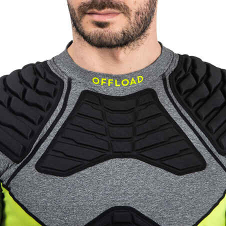 Men's Rugby Shoulder Pad R900 - Grey/Yellow