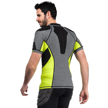 Футболка 900 для регбі, із захисними накладками - Сірий/Жовтий