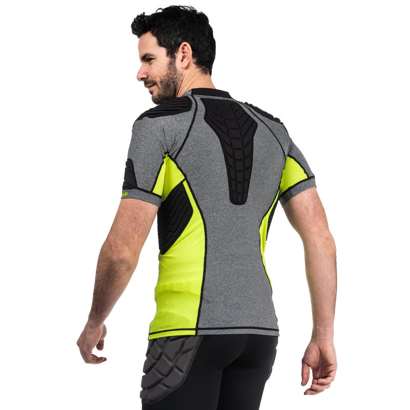 Men's Rugby Shoulder Pad R900 Grey/Yellow Decathlon