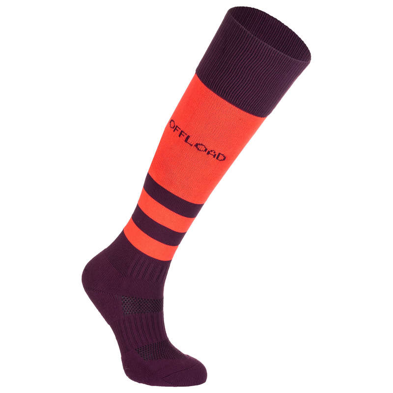 OFFLOAD Women's KneeLength Rugby Socks R500 Coral