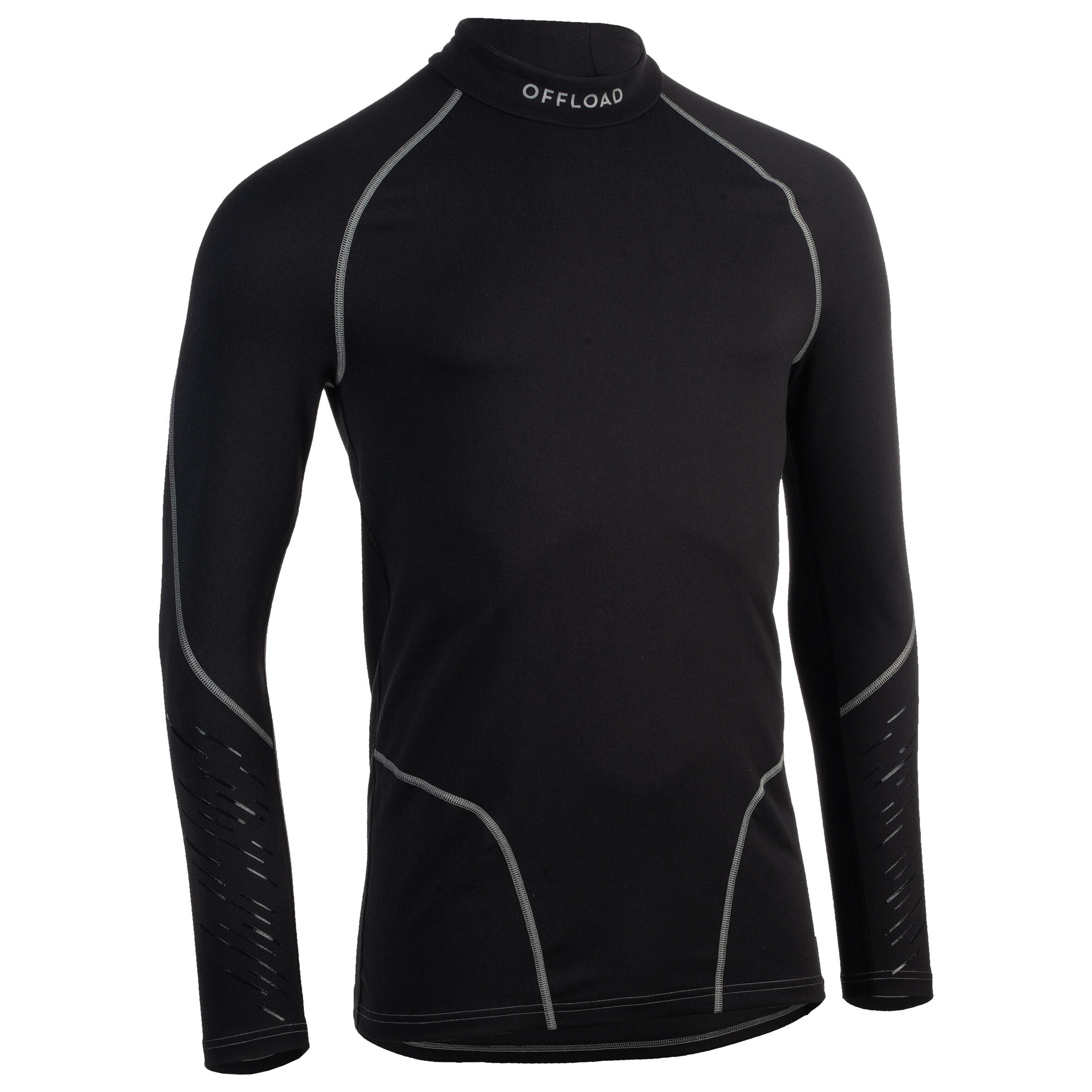 Men's Long-Sleeved Rugby Base Layer Top R500 - Black 1/10
