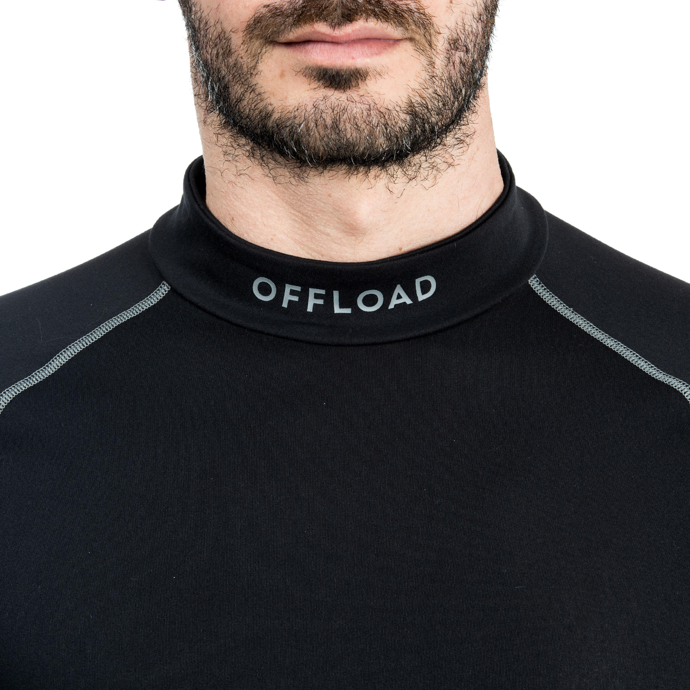Men's Long-Sleeved Rugby Base Layer Top R500 - Black 4/10