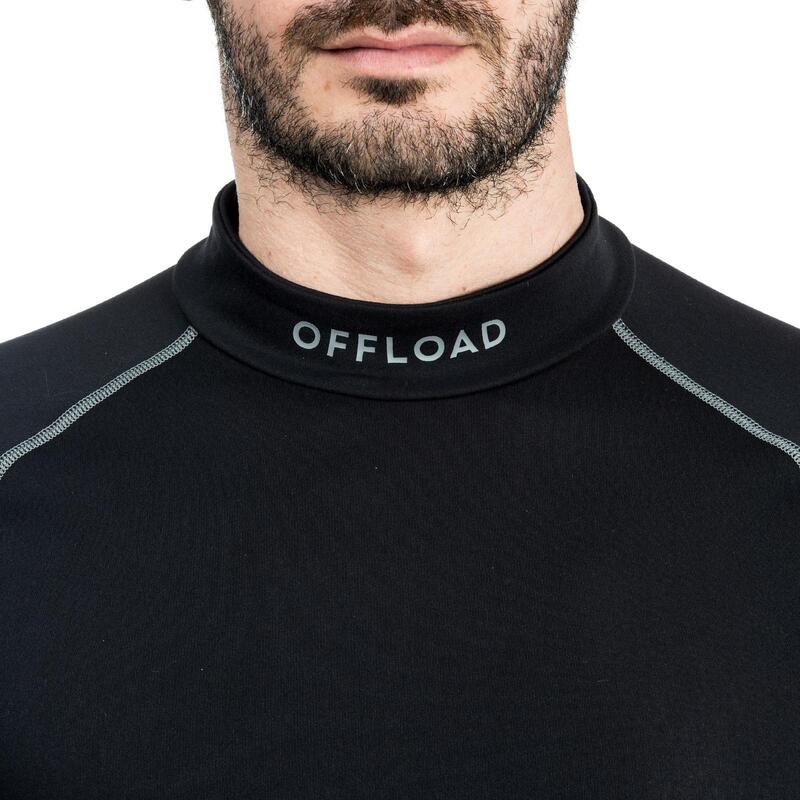 Camiseta térmica de Rugby Hombre Offload R500 negro