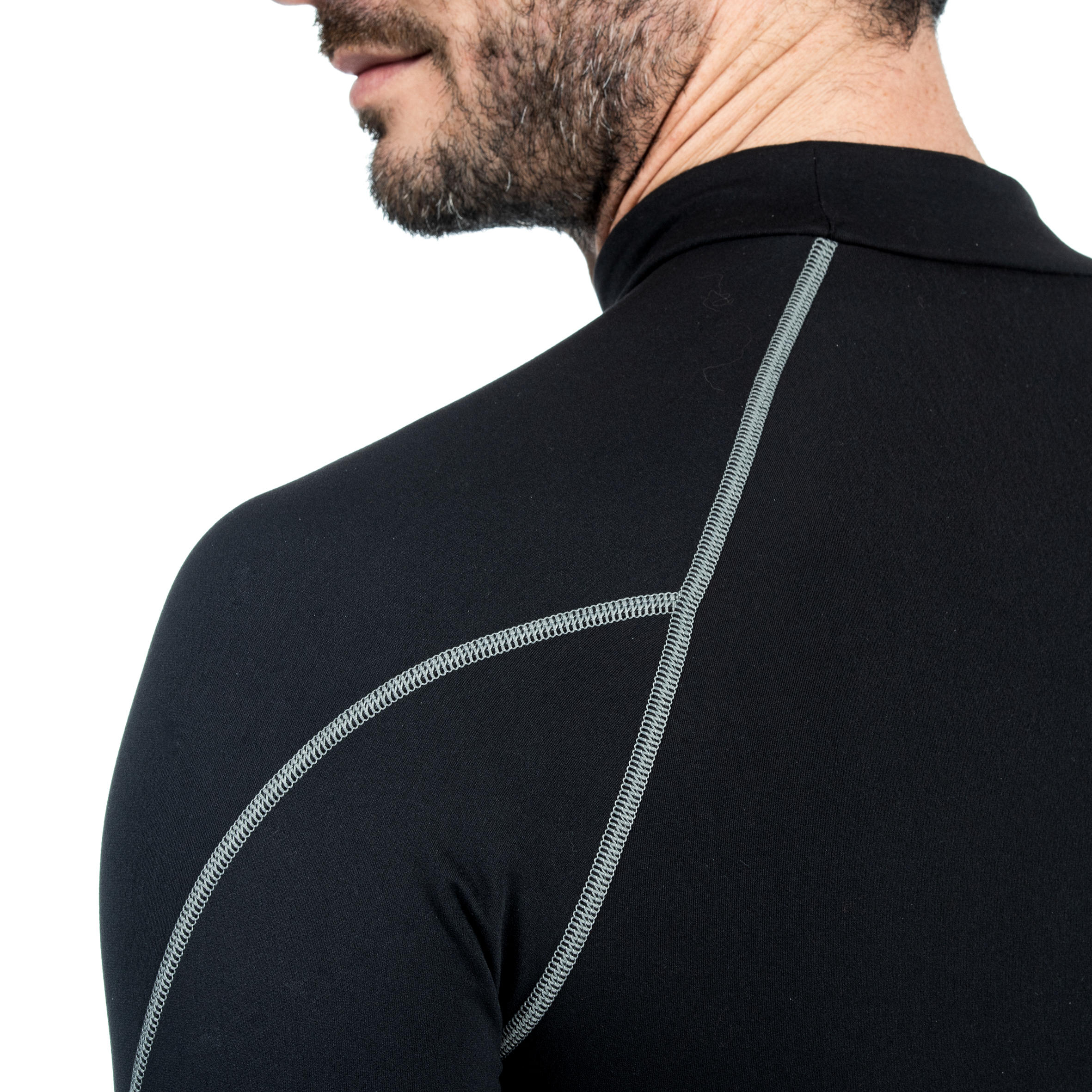 Men's Long-Sleeved Rugby Base Layer Top R500 - Black 5/10