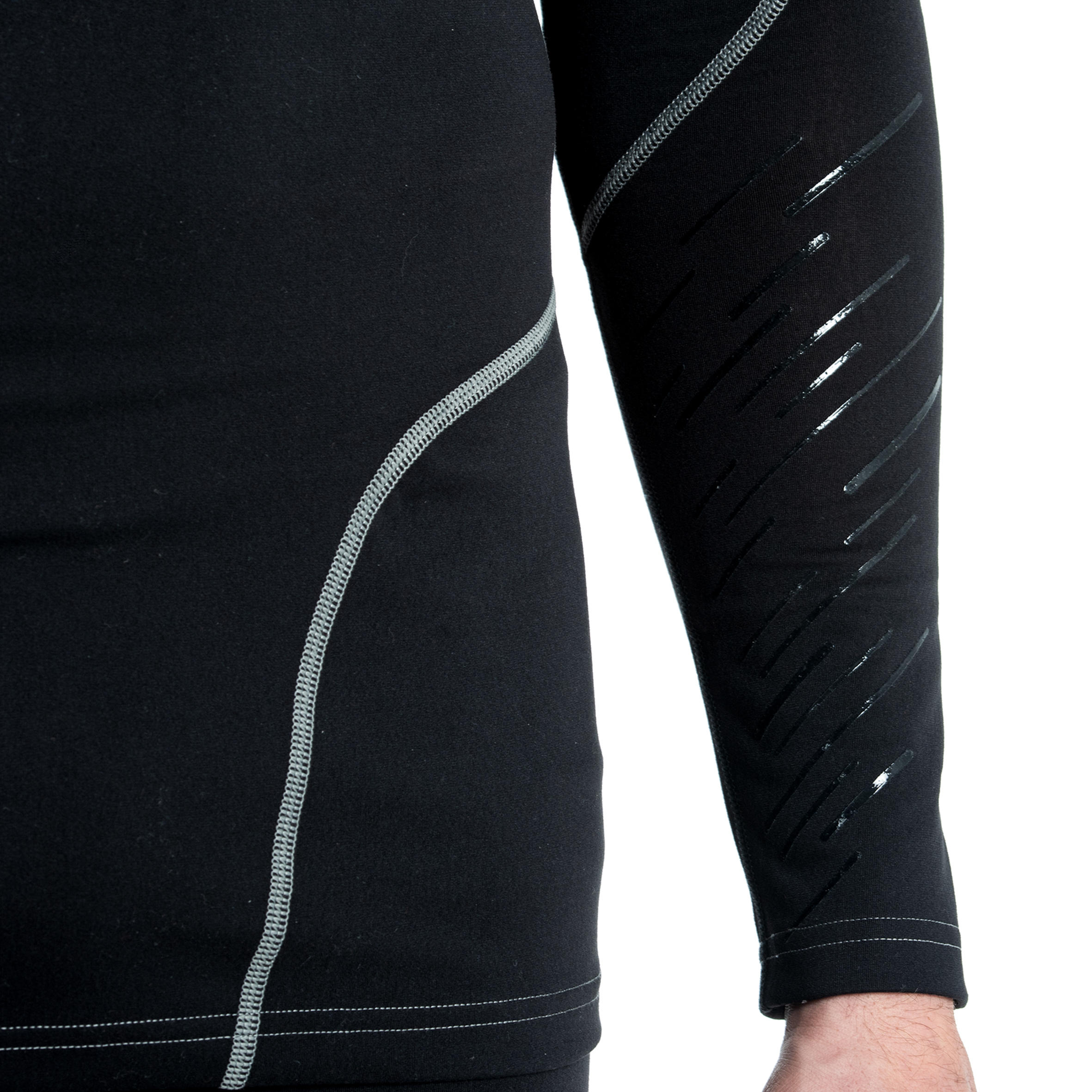 Men's Long-Sleeved Rugby Base Layer Top R500 - Black 2/10