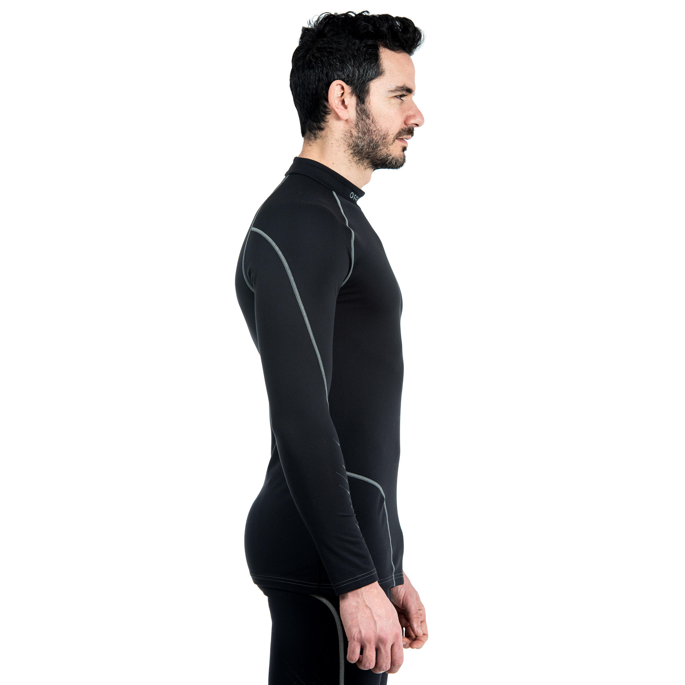 Men's Long-Sleeved Rugby Base Layer Top R500 - Black 7/10