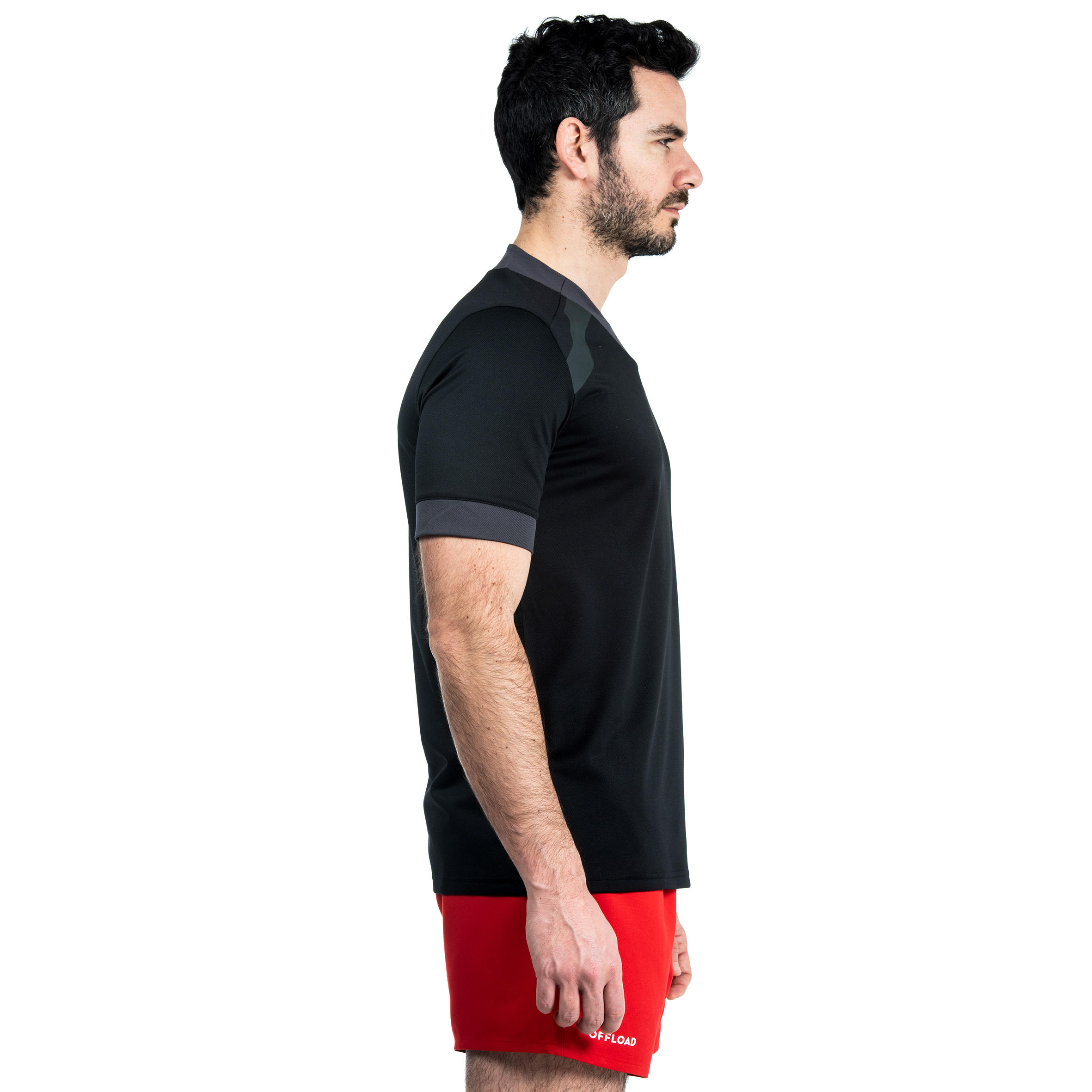 Short-Sleeved Rugby Shirt R100 - Black 7/7