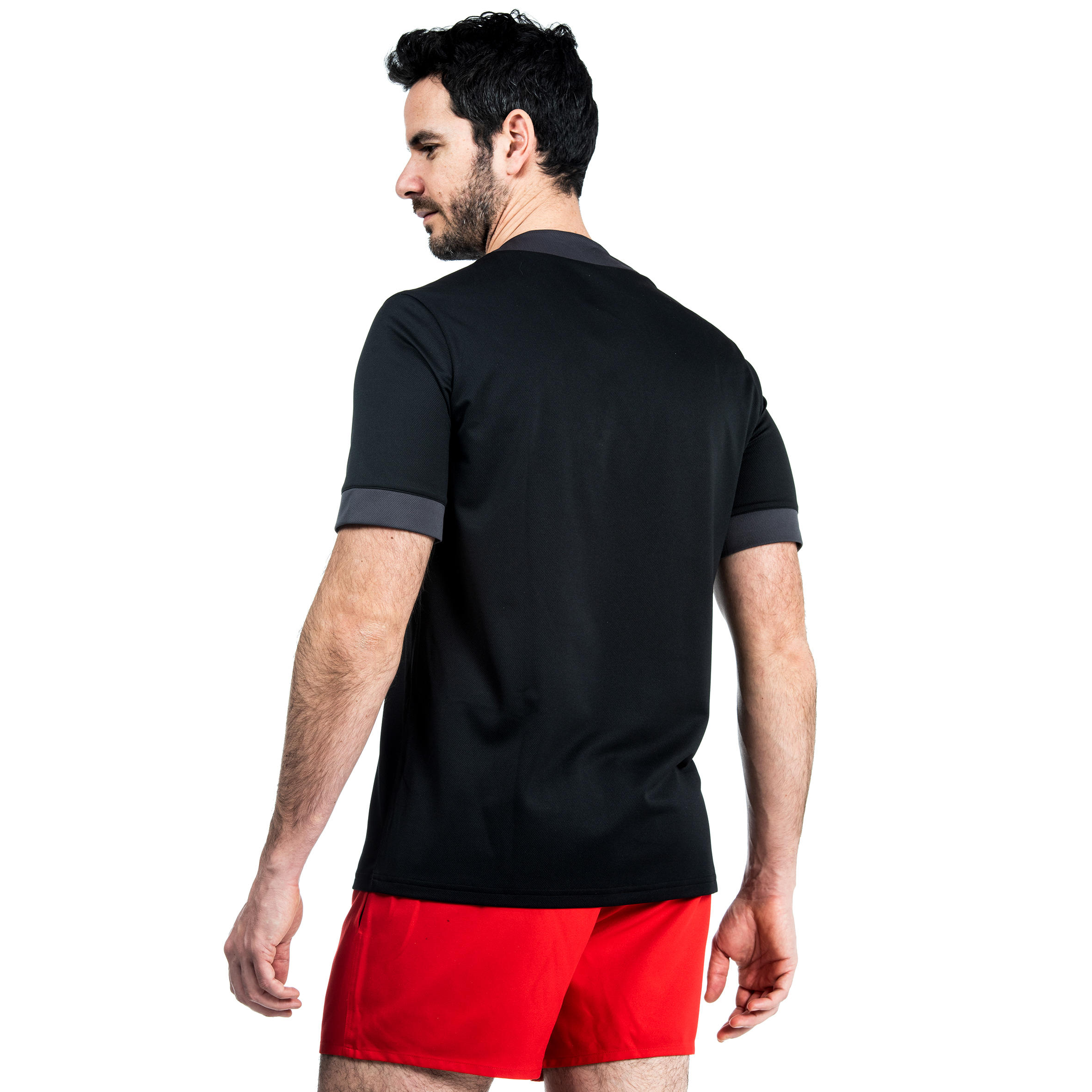 Short-Sleeved Rugby Shirt R100 - Black 6/7