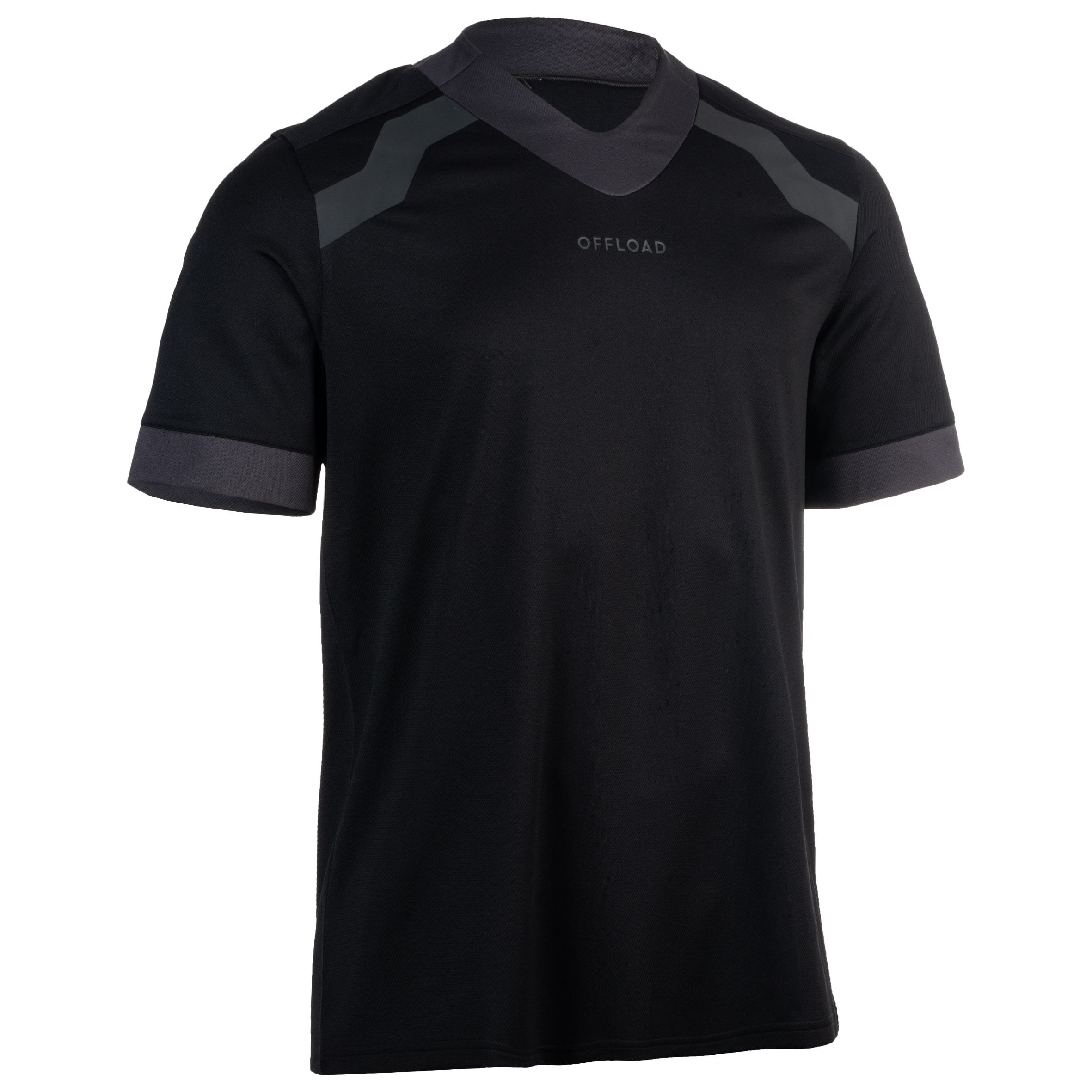 Short-Sleeved Rugby Shirt R100 - Black - XS By OFFLOAD | Decathlon