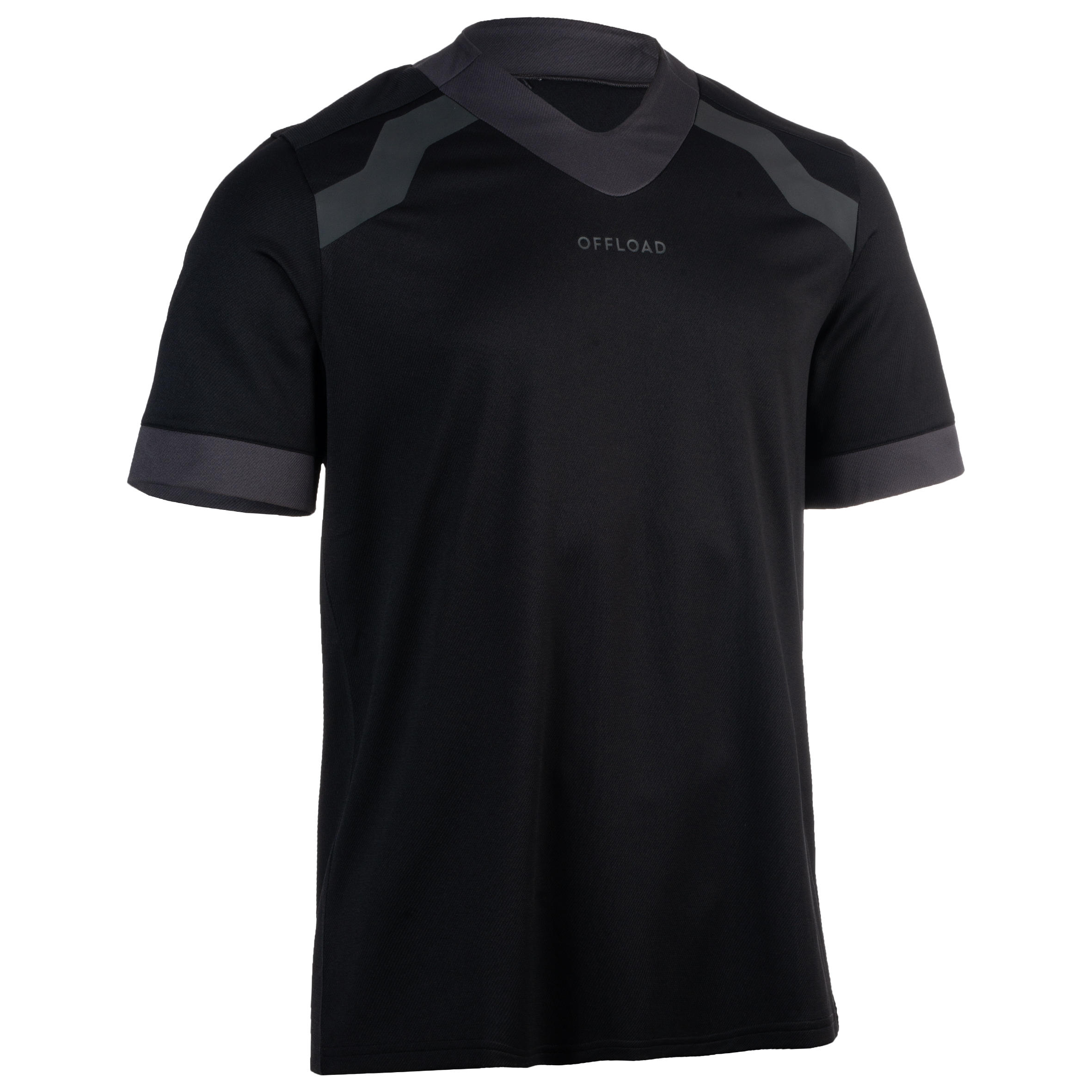 Camiseta de rugby manga corta Offload R100 adulto negra Decathlon