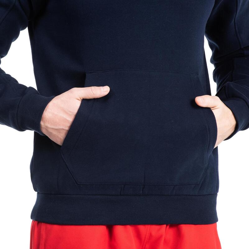 Hoodie voor rugby volwassenen Club R500 blauw