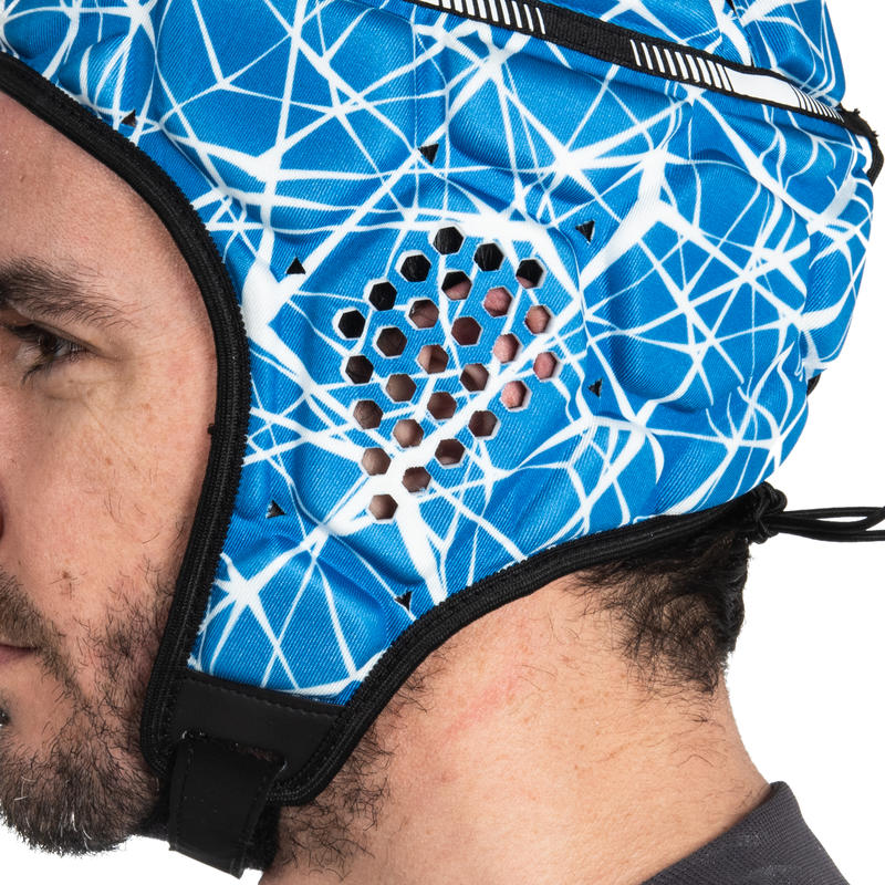 Adult Rugby Head Guard 500 Blue/White Decathlon