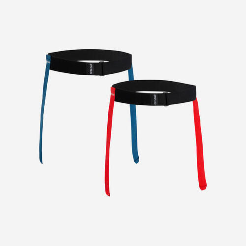 PACK ceintures flag rugby R500 bleu / rouge