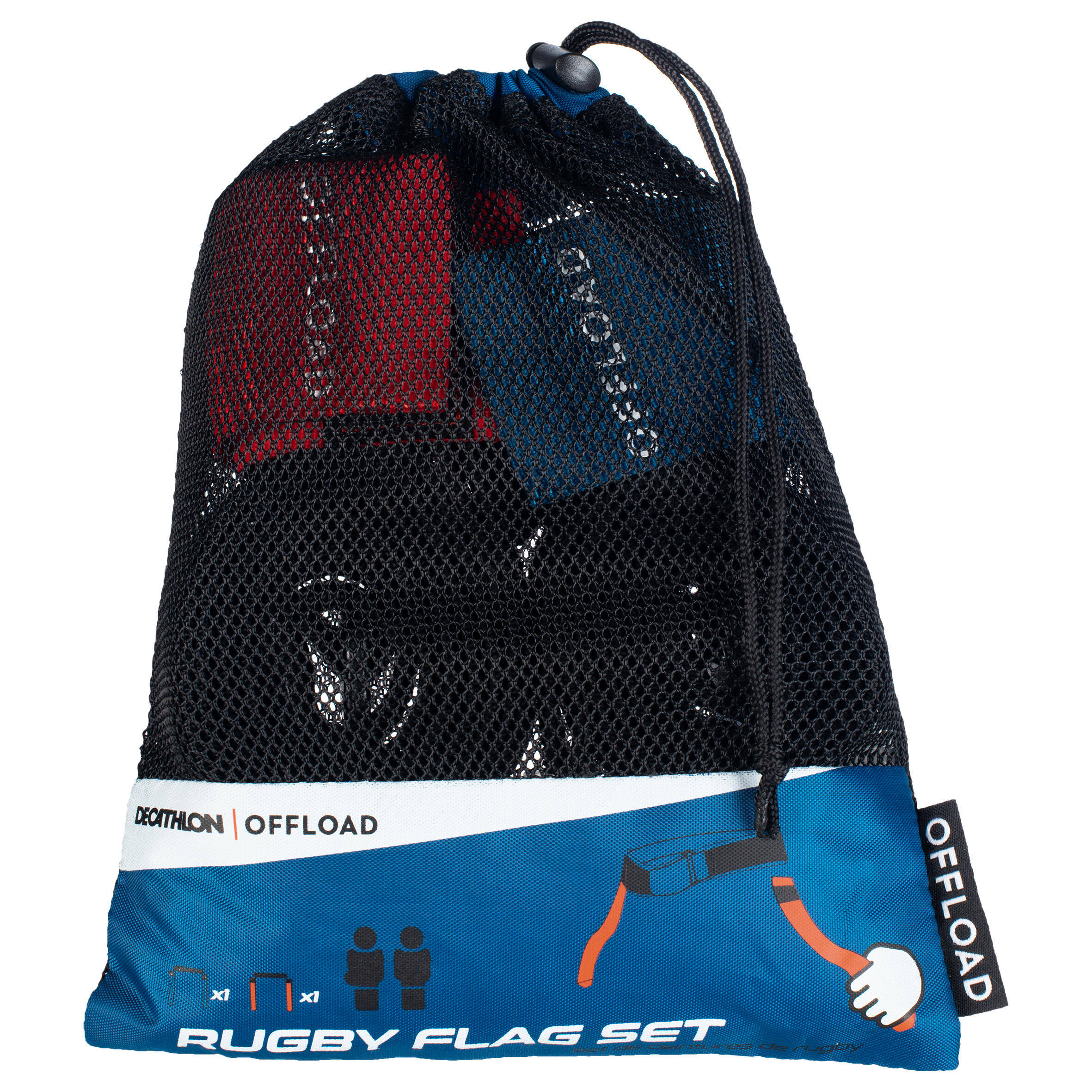 Rugby Flag Belt Kit R500 Blue and Red -  2