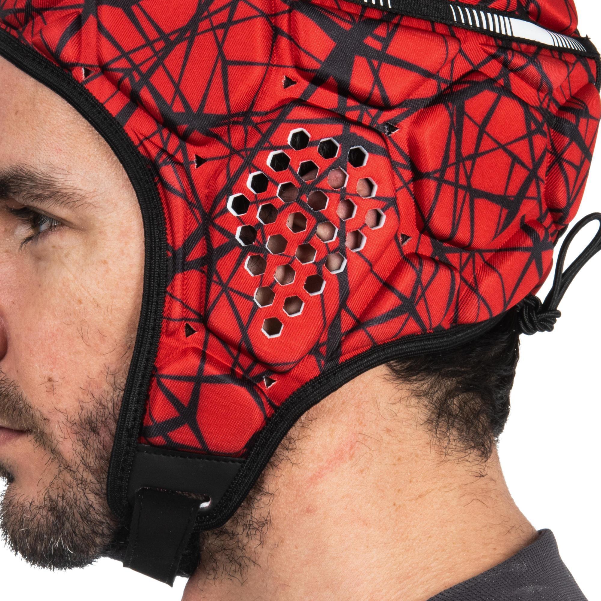 500 Adult Rugby Scrum Cap - Red/Black 9/14