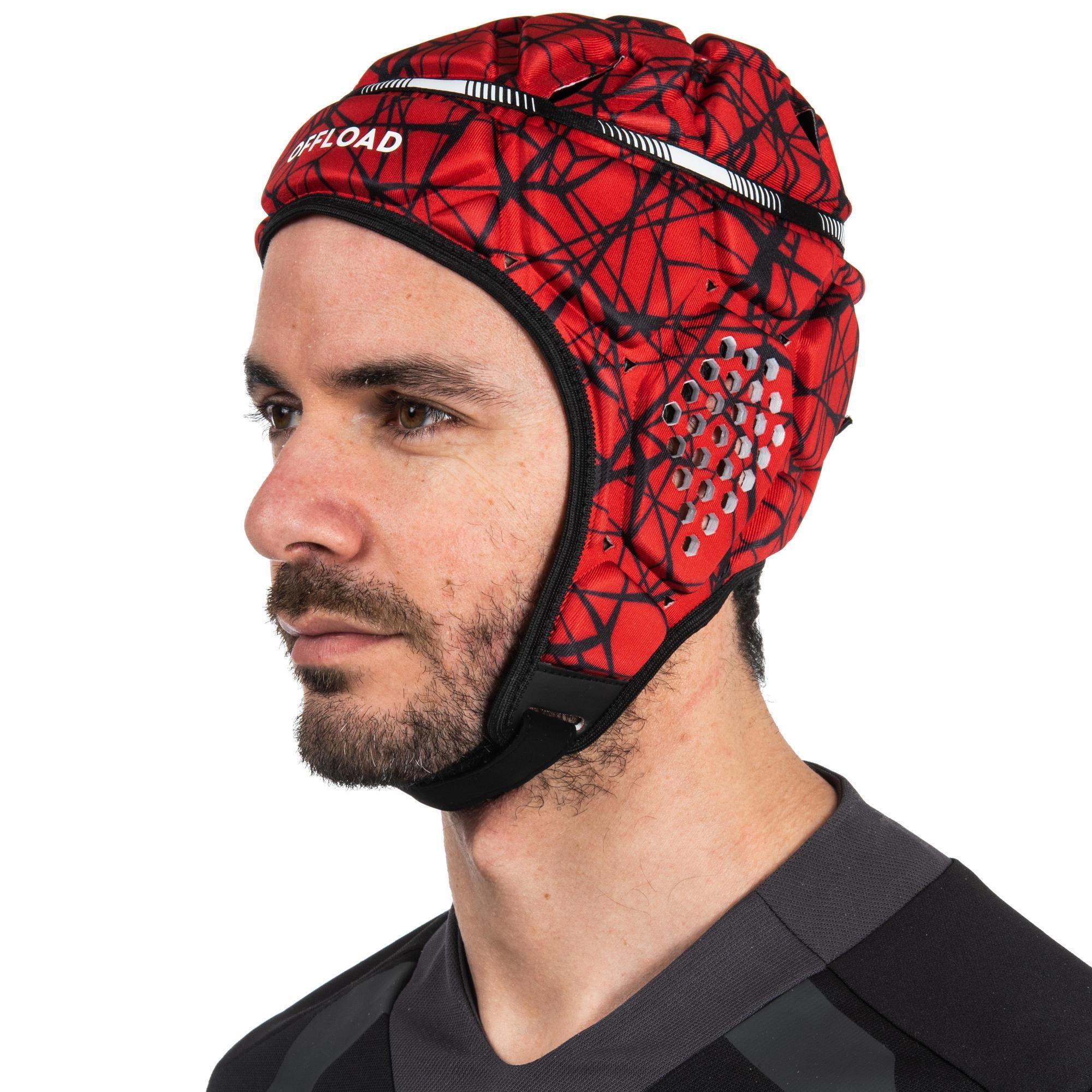 500 Adult Rugby Scrum Cap - Red/Black 7/14