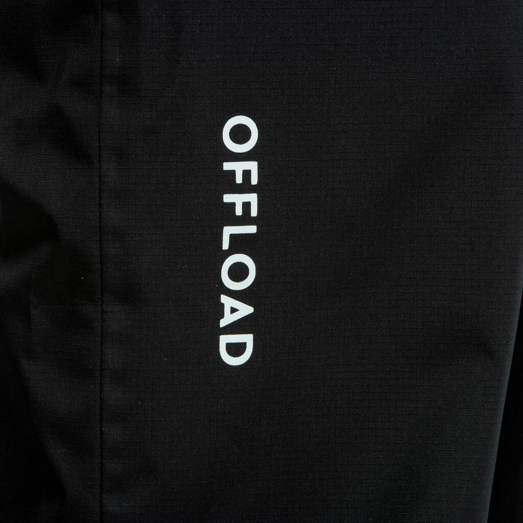 PANTALONE ZA RAGBI R500 VETROOTPORNE VODOOTPORNE RAIN SMOCK DEČJE CRNE