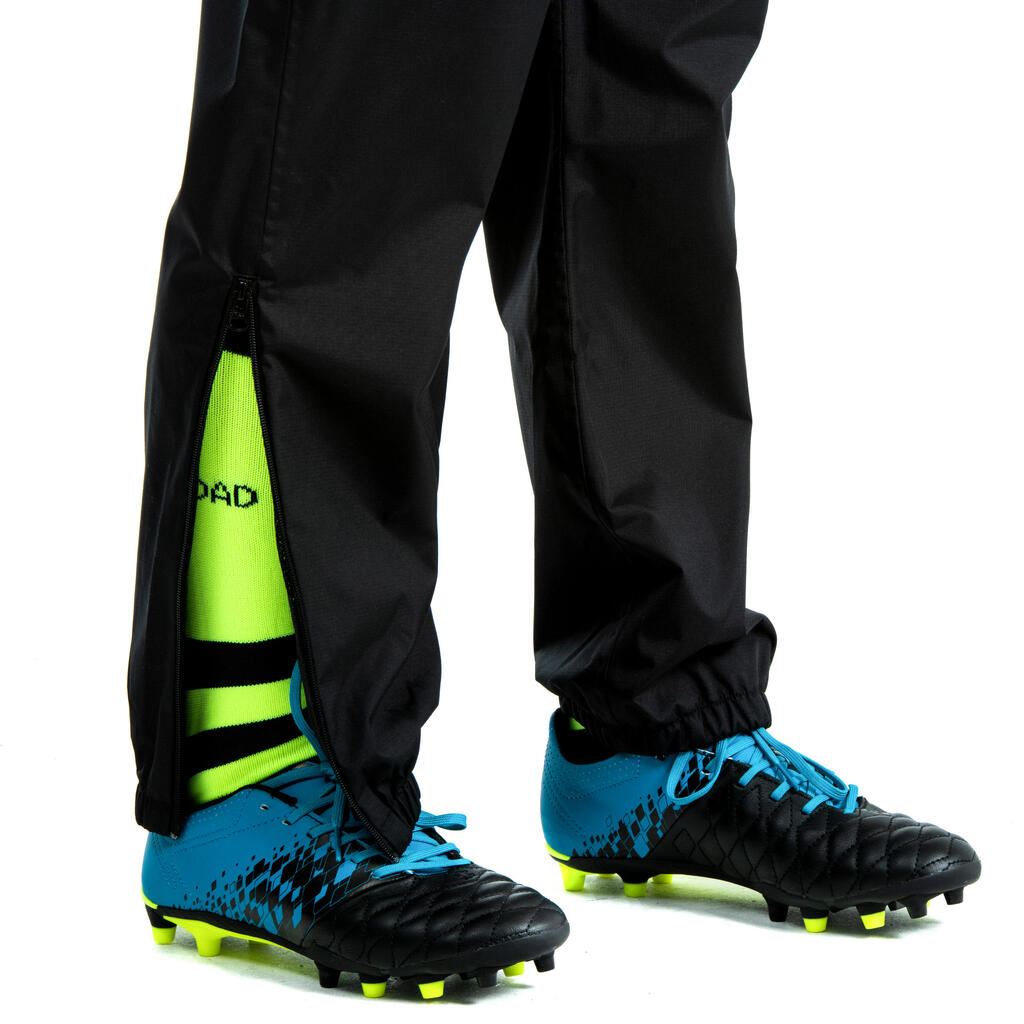 Kids' Waterproof Rugby Rain Bottoms R500 - Black