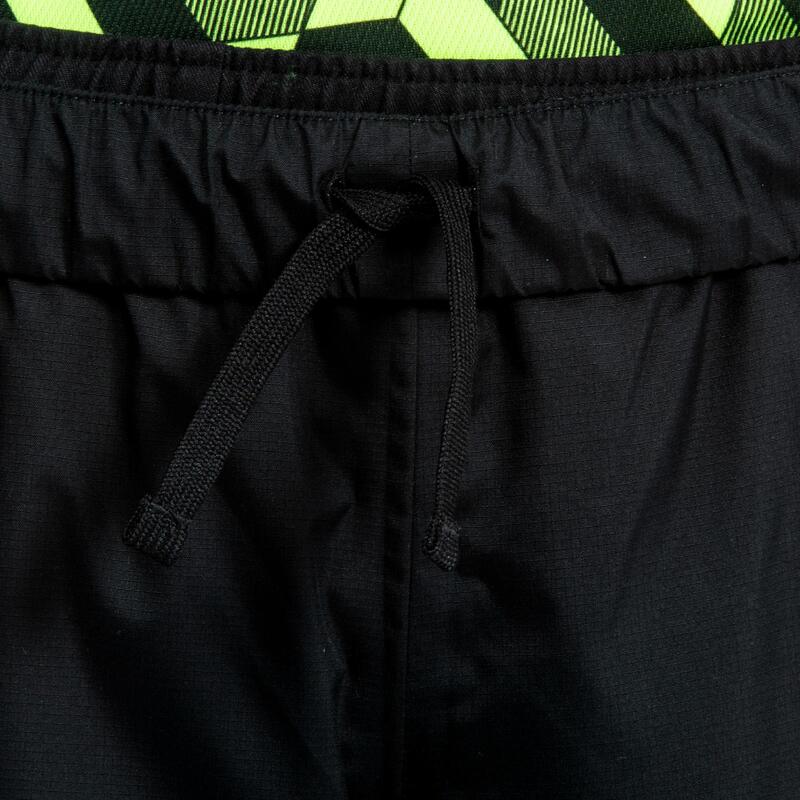 Pantalón Cortaviento Impermeable Lluvia Rugby Offload R500 niños Negro