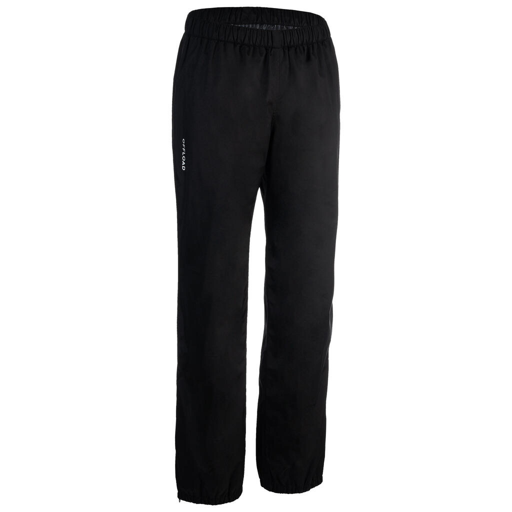 PANTALONE ZA RAGBI R500 VETROOTPORNE VODOOTPORNE RAIN SMOCK DEČJE CRNE