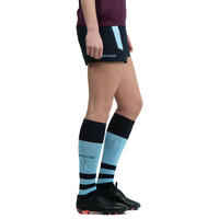 Rugbyshorts R500 Damen marineblau/hellblau