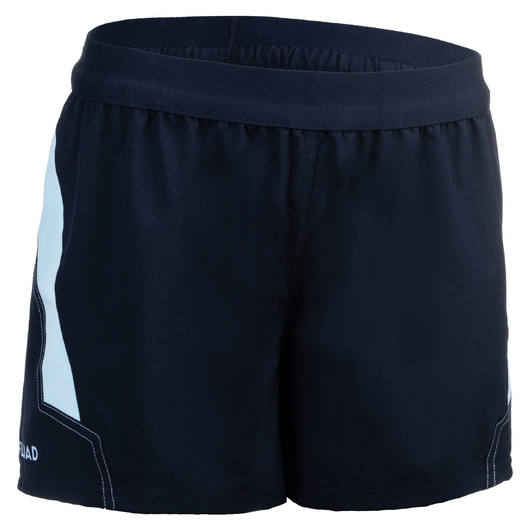 Short de Rugby R500 Femme Marine Bleu Ciel