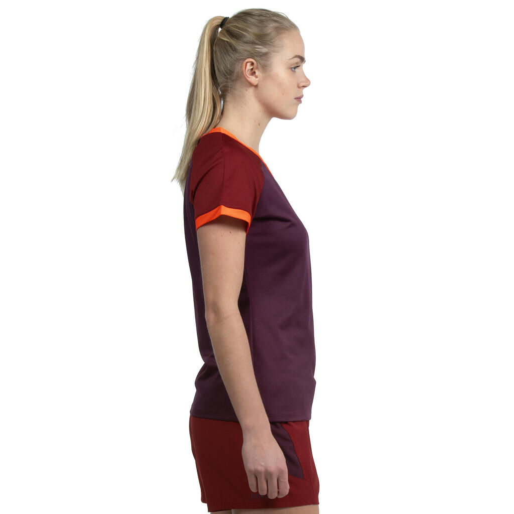 Rugbytrikot R500 Damen lila/bordeaux