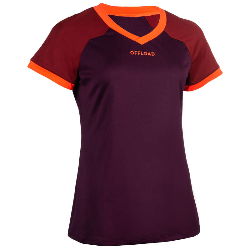 RUGBY WOMAN Rugby - Women's Jersey R500 - Burgundy OFFLOAD - Rugby Clothing
