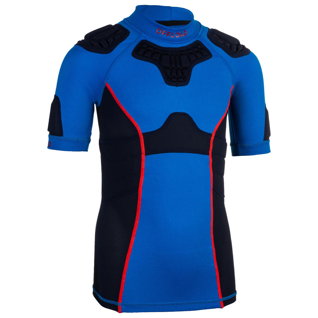 Rugby-Schulterschutz R500 Kinder blau