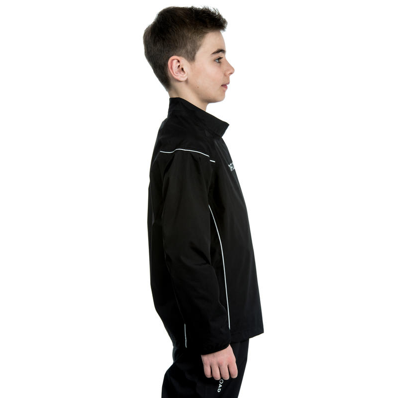 Junior Rugby Windproof Waterproof Smock Top R500 Black Decathlon