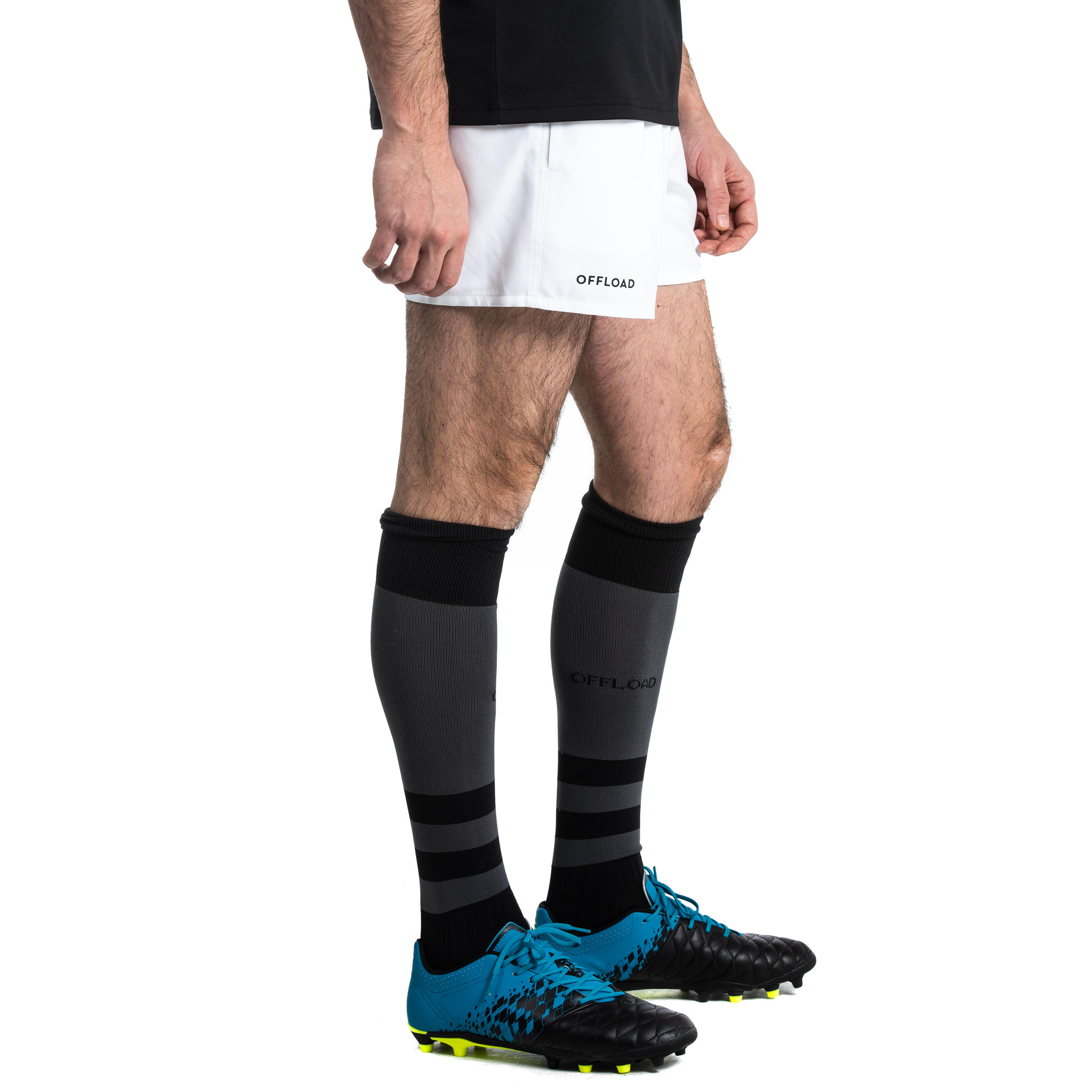 R100 Adult Rugby Club Pocketless Shorts - White 3/5