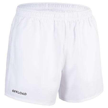 Short rugby adulte avec poches R100 blanc