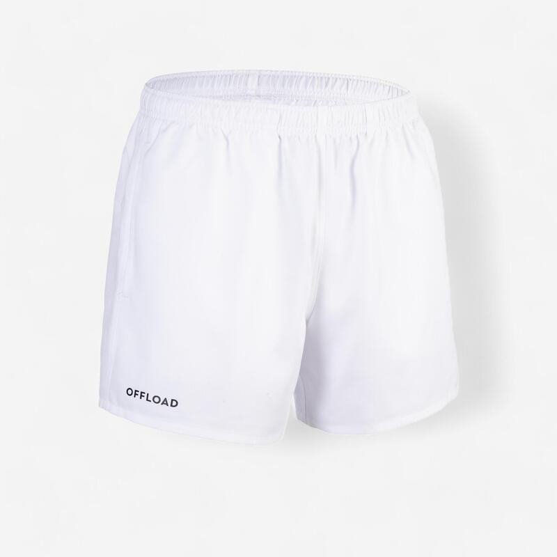 Rugbyshorts Club R100 ohne Tasche Erwachsene weiß