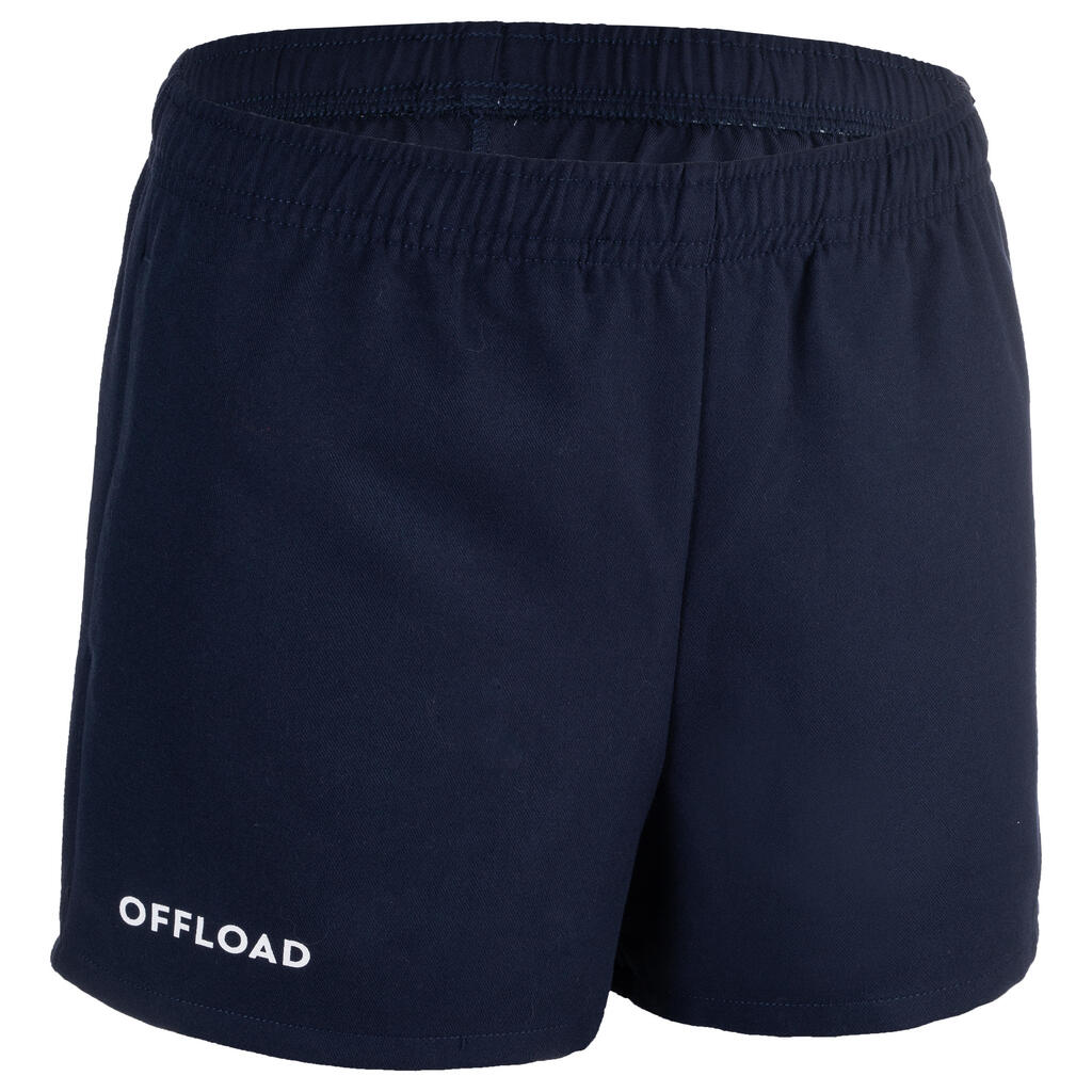 Kids' Rugby Shorts with Pockets R100 - Black