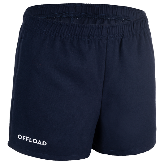 Short de rugby sans poches Enfant - R100 bleu marine