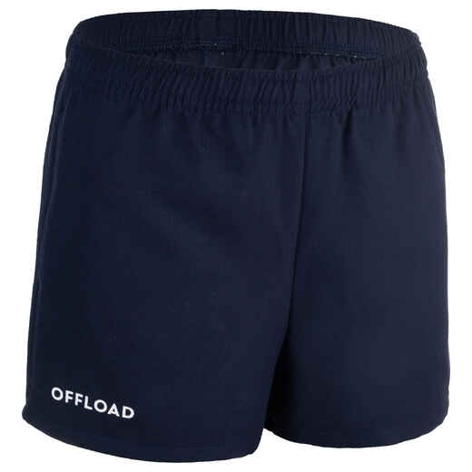 
      Kids' Pocketless Rugby Shorts R100 - Navy Blue
  