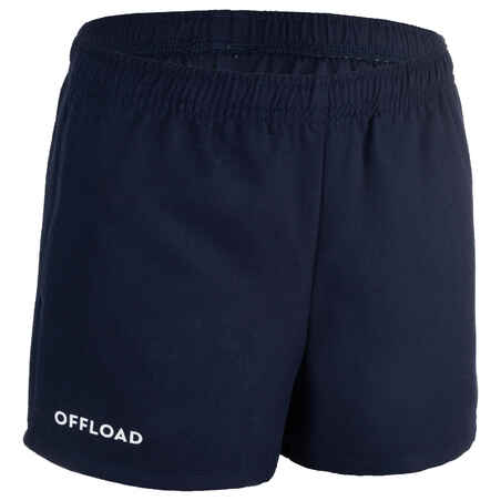 Pantaloneta de rugby  con bolsillos para niños Offload R100 azul