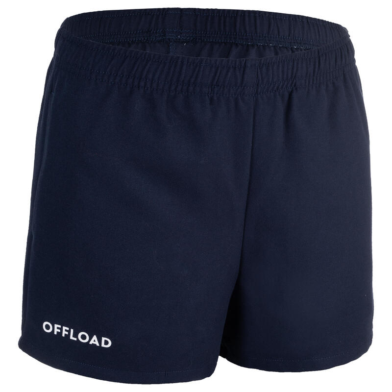 SHORT CLUB RUGBY R100 SANS POCHE ENFANT bleu marine