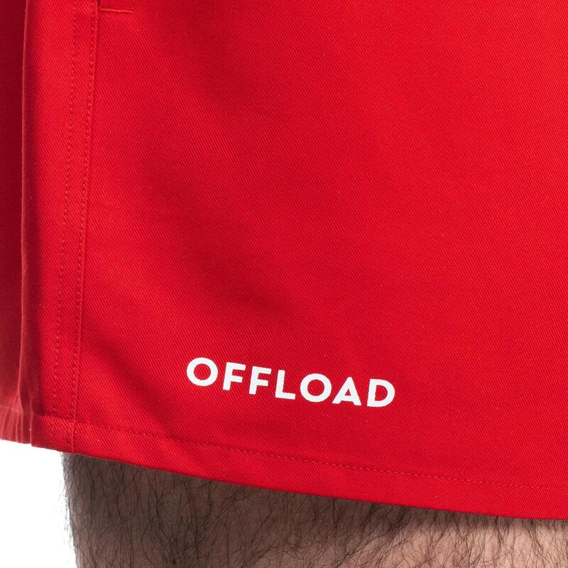 Pantalón corto Rugby Adulto Offload R100 Rojo