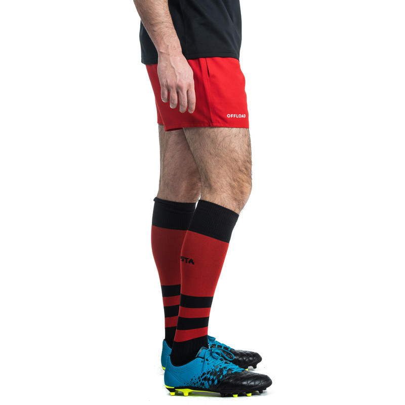 Adult Rugby Shorts with Pockets R100 Red Decathlon