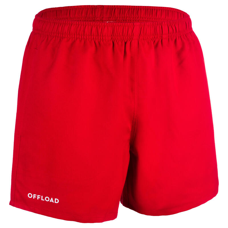 Felnőtt rövidnadrág rögbihez R100, piros 