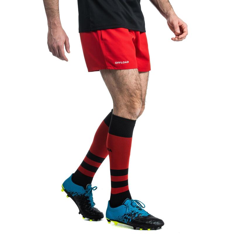 SHORT CLUB RUGBY SANS POCHE R100 adulte rouge