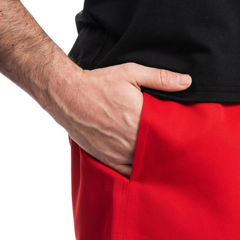 Pantalón corto Rugby Adulto R100 rojo