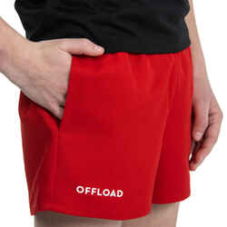 Kids' Rugby Shorts with Pockets R100 - Red