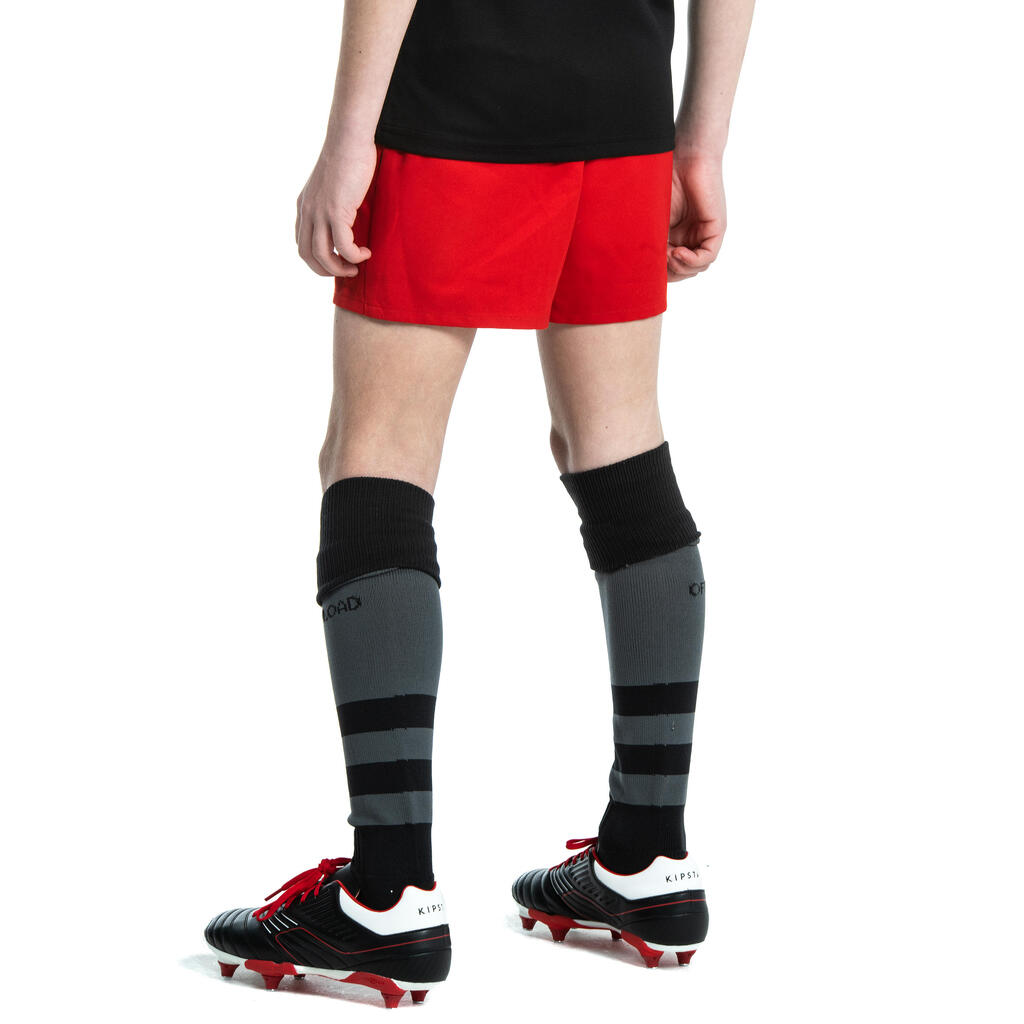 Rugbyshorts Club R100 ohne Tasche Kinder schwarz