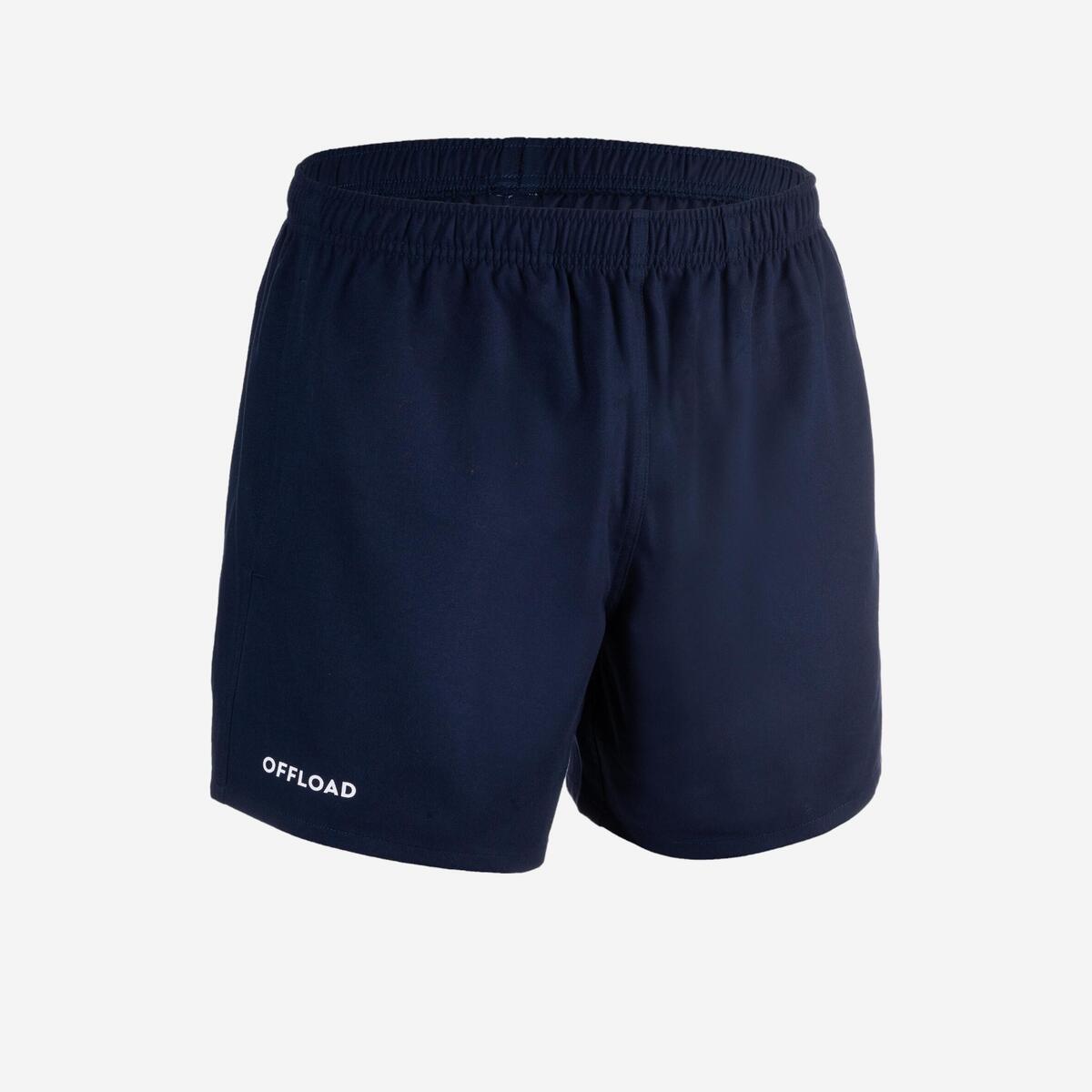 Short de rugby sans poches Adulte - R100 bleu marine