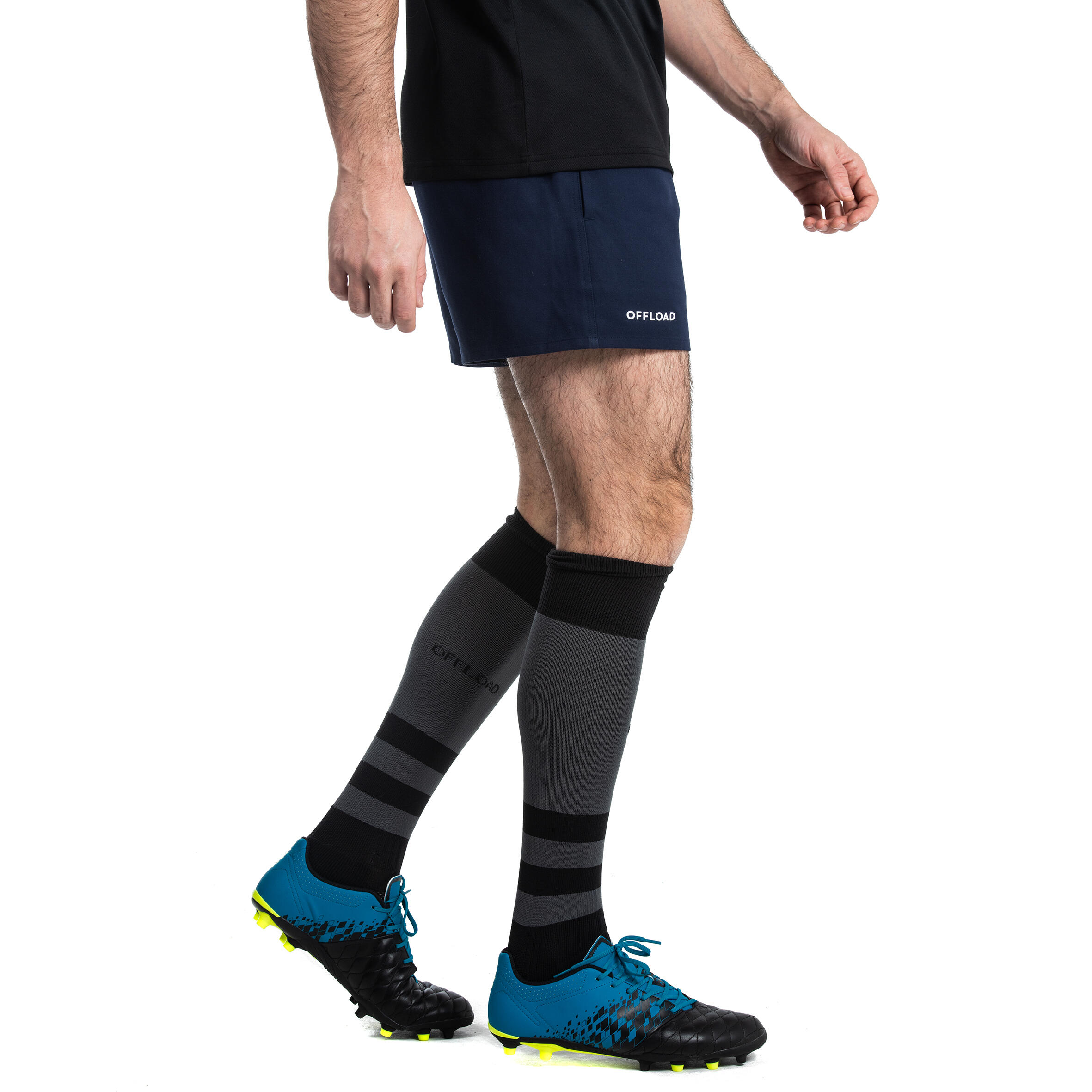 Adult Pocketless Rugby Shorts R100 - Navy Blue 3/5