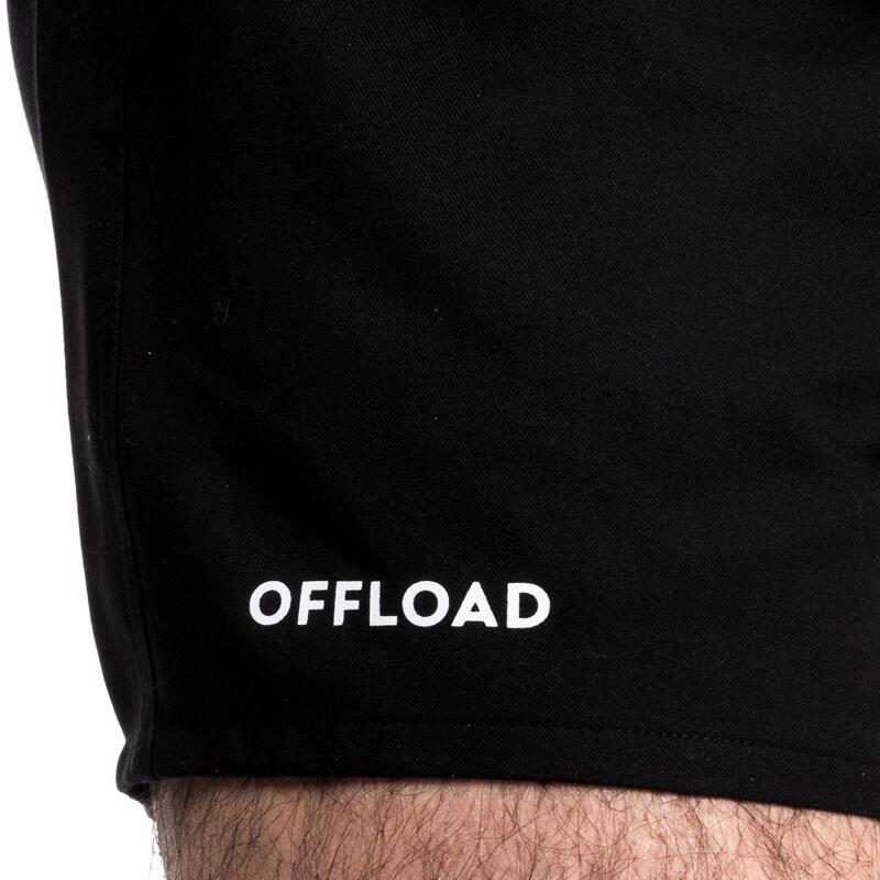 Şort rugby R100 Negru Adulți