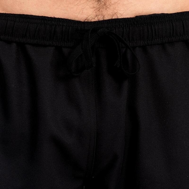 Felnőtt rövidnadrág rögbihez R100, zseb nélkül, fekete 